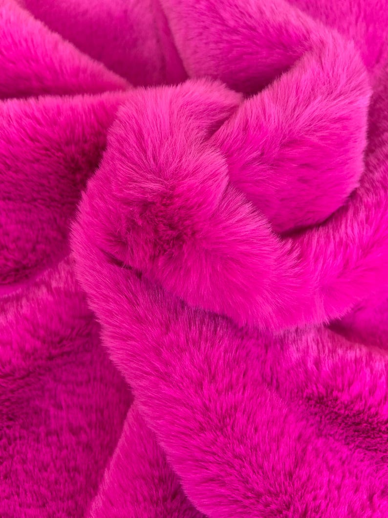 Rabbit Fuchsia Soft Luxe Faux Fur Fabric, First Class Quality Faux Fur ...