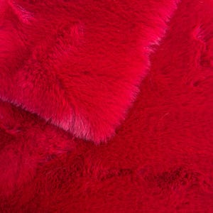 Rabbit Red soft luxe faux fur fabric, The Best Quality Faux Fur fabric Square, craft costume vegan animal fur