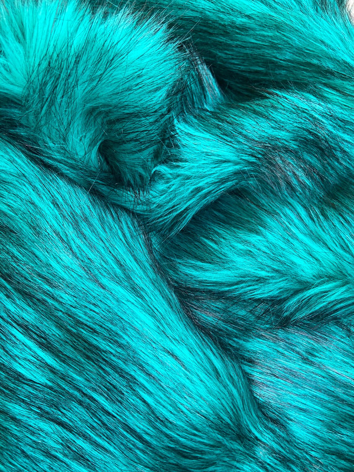 Neon Blue Shaggy Faux Fur Fabric: Ultra Soft Long Pile, Sold by the ...