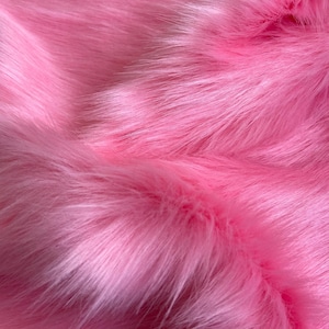 Light Pink Shaggy Faux Fur Fabric: Ultra Soft Long Pile, DIY Crafts