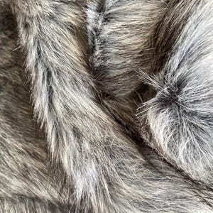 New Racoon Shaggy Faux Fur Fabric, Ultra Soft Long Pile fabric Square, Sold by the Inch, craft costume vegan animal