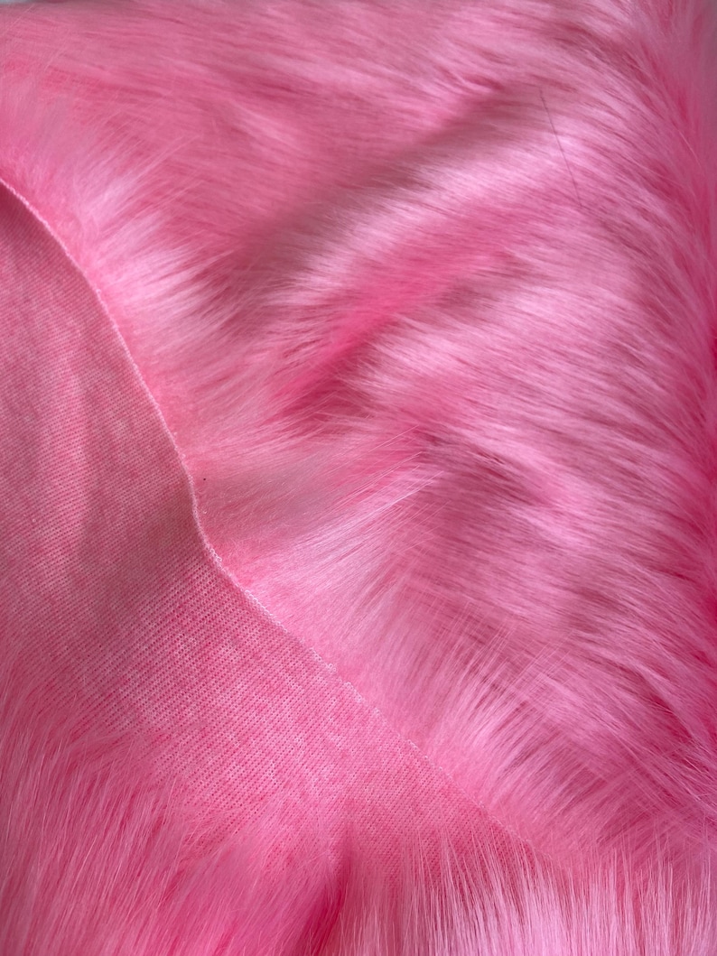 Light Pink Shaggy Faux Fur Fabric: Ultra Soft Long Pile, DIY Crafts - Etsy