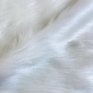 White Shaggy Faux Fur Fabric – Ultra Soft Long Pile – Sold by the Inch | DIY Crafts, Costumes, Plush Toys