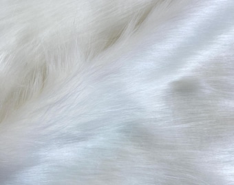 White Shaggy Faux Fur Fabric: Ultra Soft Long Pile - DIY Crafts