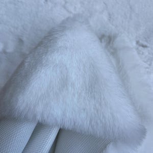 White Luxe Plush Faux Fur Fabric Square: Craft Costume Vegan Fur