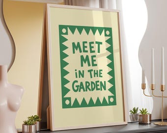 Lámina decorativa "Nos vemos en el jardín": Póster de jardinería (Descarga digital)