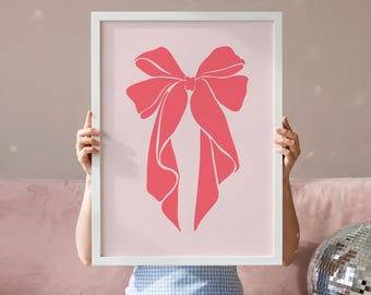 Pink Coquette Bow Print: Girls Room Nursery Decor (Digital Download)