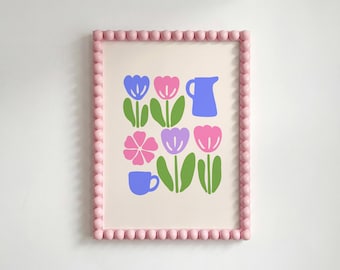 Colorful Tulips Floral Print: Girl Apartment Dopamine Decor (Digital Download)
