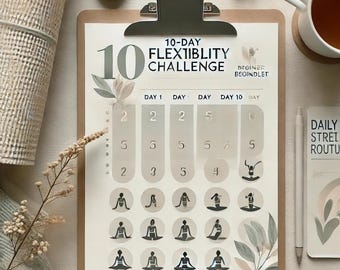 10-Day Flexibility Challenge PDF | Daily Stretch & Mobility Routine | Printable Fitness Tracker | Instant Download
