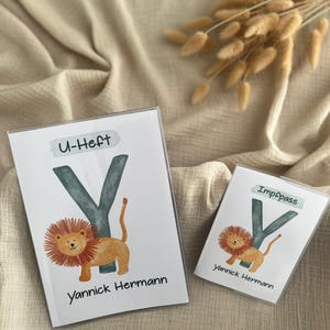 Funda U-book personalizada con nombre y letra - diseño para niñas y niños - funda protectora para bebés - Limoni