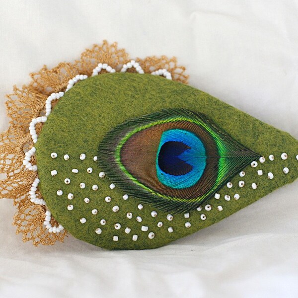 SALE - Peacock Tear Drop Fascinator