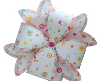 Baby Shower Gift Bow, Handmade Gift Bow, Bow for Baby, Gift Bow For Baby Girl