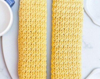 Crochet Cotton Dish Cloths - Set of 2 - Golden Yellow