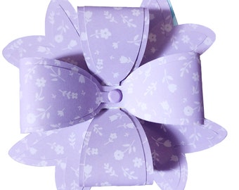 Lavender Gift Bow, Flowered Gift Bow, Any Occasion Bow, Birthday Wrapping Paper Bow
