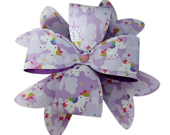 Unicorn Birthday Bow, Unicorn Gift Box, Gift Bow For Child, Birthday Present Bow