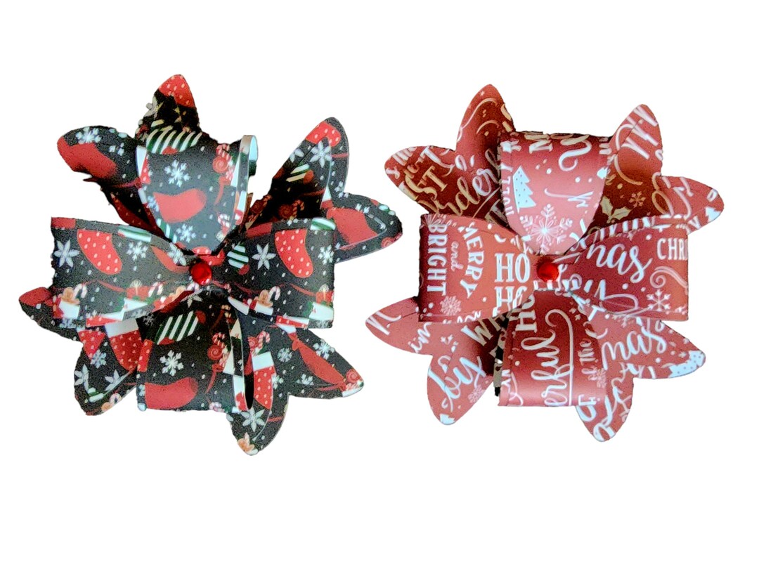 Red Holiday Bows Christmas Bow Set of 2 Christmas Gift Bows Etsy
