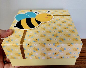 Bee Gift Box, Gift Box For Baby, Birthday Gift Box, Handmade Gift Box, Baby Shower Gift Box