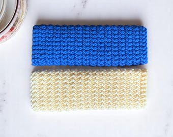 Crochet Cotton Dish Cloths - Set of 2 Kitchen Wash Cloths