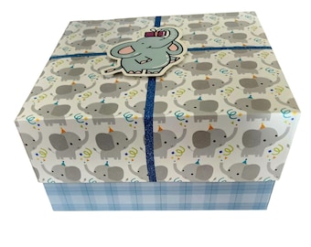 Baby Shower Gift Box, Elephant Gift Box, Birthday Gift Box, Gift Box With Lid