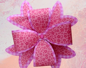 Gift Bow, Pink Floral Gift Bow, Handmade Gift Bow