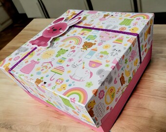 Handmade Gift Box, Baby Shower Gift Box, Gift Box for Baby, Gift Box For Her, Gift Box With Lid, Decorative Gift Box