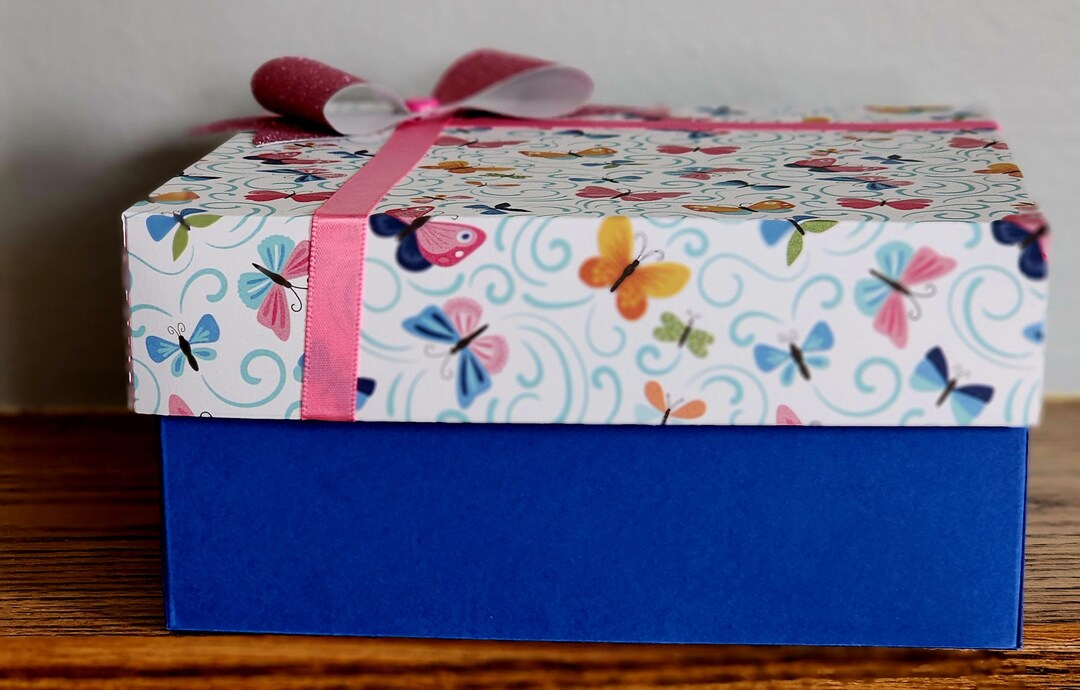 Empty Gift Box, Handmade Gift Box, Box With Bow, Gift Box With Bow, Butterfly Gift Box Etsy