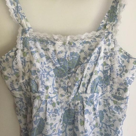 Vintage Laura Ashley Blue Paisley Nightgown Short Nightie - Etsy