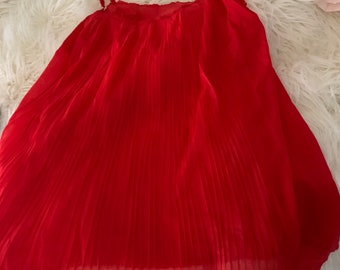 Red red vintage Vanity Fair baby doll panties top nightgown small sheer nylon hot!