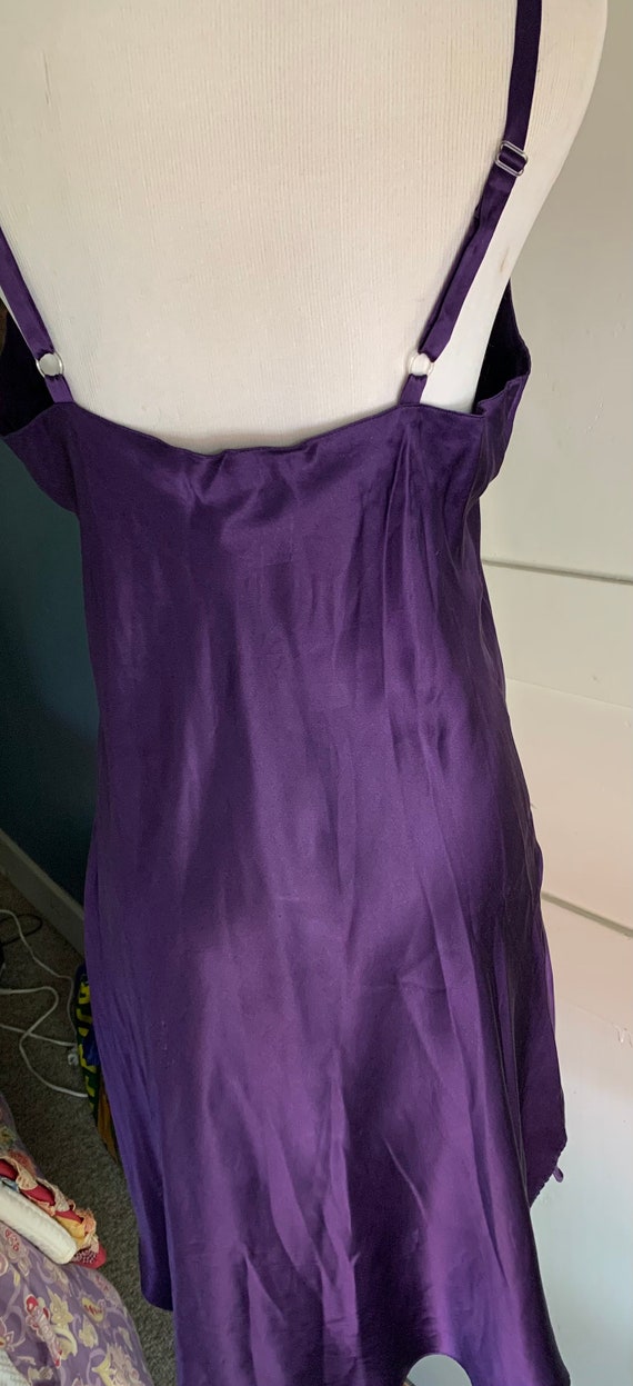 Gorgeous purple 100% silk embroidered chemise nig… - image 4