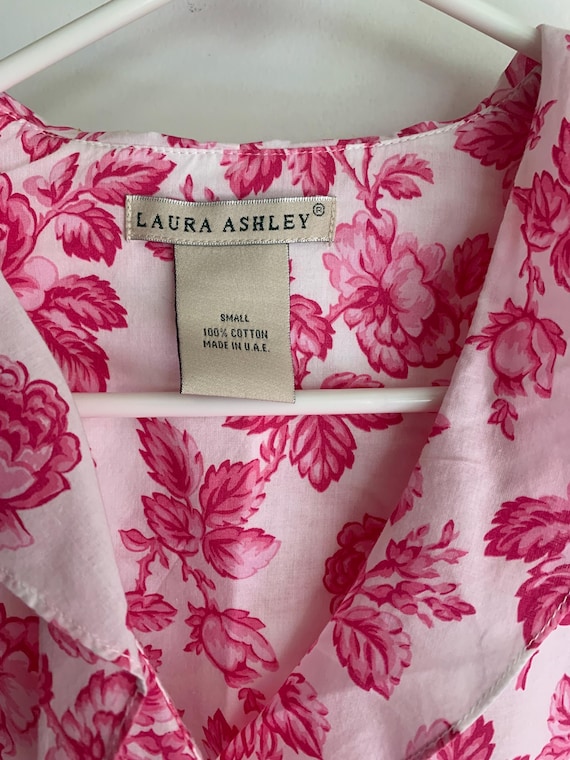Gorgeous Stunning Vintage Laura Ashley Night Shirt Small Pink Floral Ruffles Divine Garment Etsy Sweden