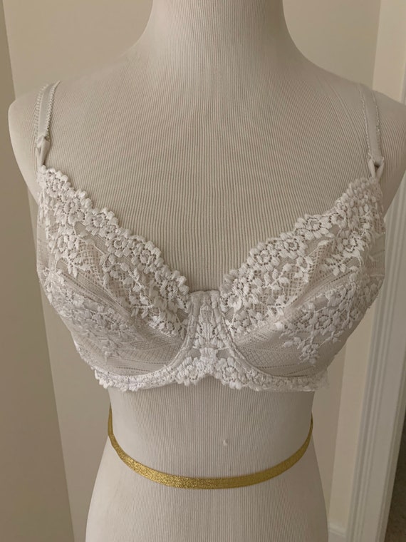 Vintage White Lace Bra 36c Underwire Walcoal 36C 