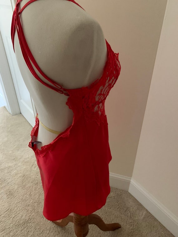 Red Valentine Baby Doll sleep chemise nightgown S… - image 3