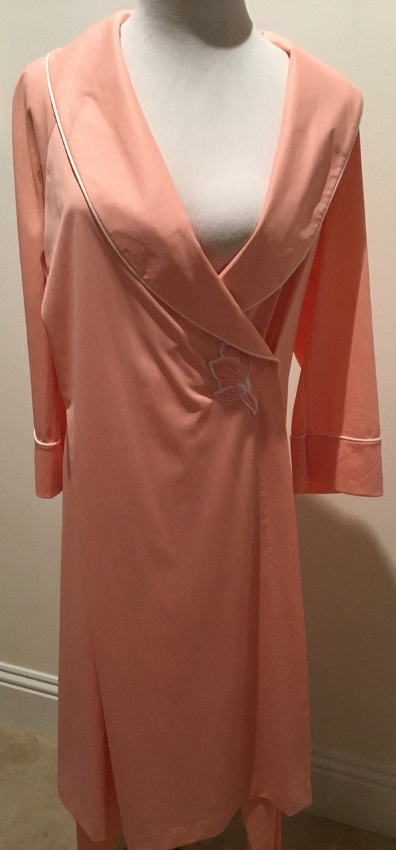 Vintage Vanity Fair Peach Pink Robe Set pajamas sm