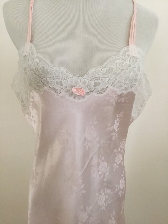 Christian Dior Vintage Pink White Lace long nightg