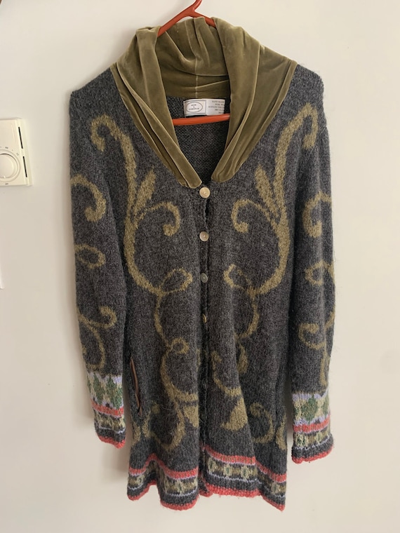 Vintage Muir Osborne Sweater coat jacket knit velv