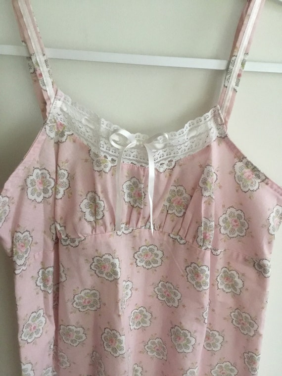 Laura Ashley Pink Paisley Ribbon Nightgown Nightie