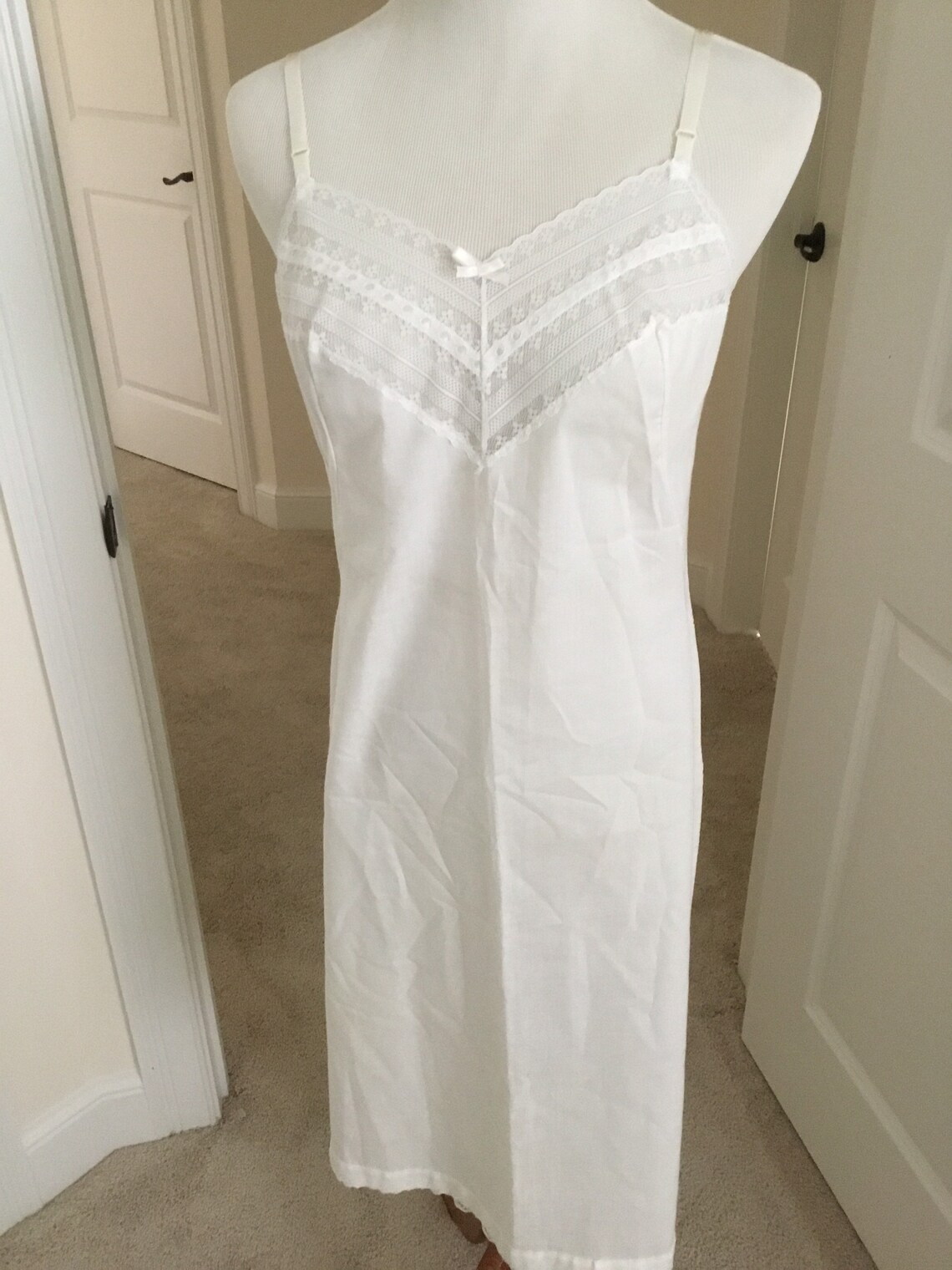 Lace Cotton/polyester White Full Slip Size 34 Lovely Etsy Australia