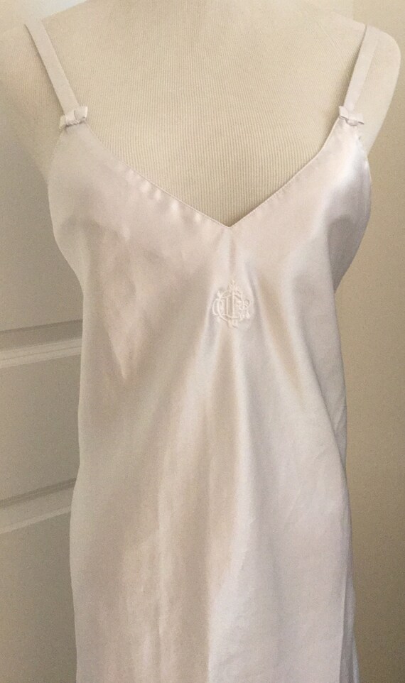Vintage White Satin Christian Dior Night Slip Long