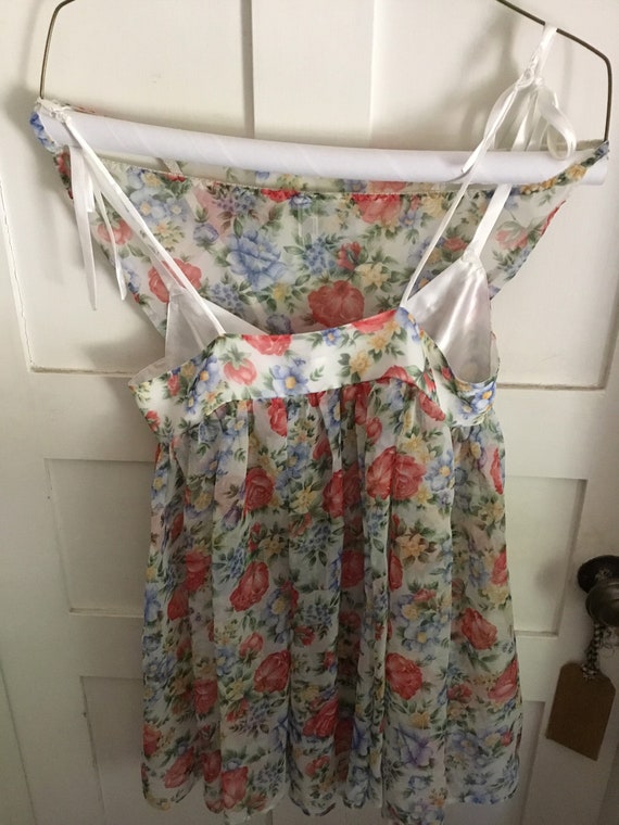 Vintage Victoria's Secret Baby Doll Set Floral XS… - image 4