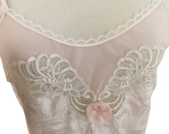 Vintage rare Christian Dior pink damask style slip chemise nightgown short