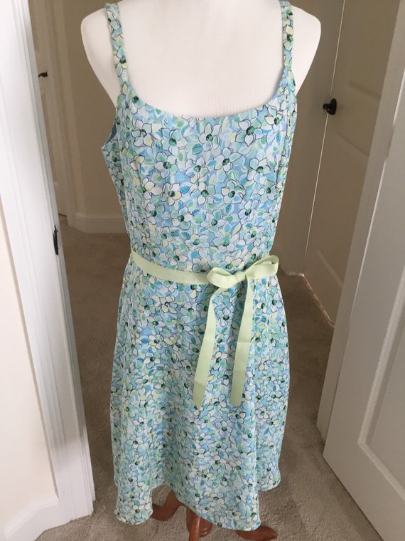 Summer sundress floral crepe swing skirt size 12!