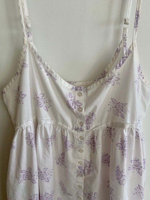 Vintage cotton purple floral baby doll top or shor