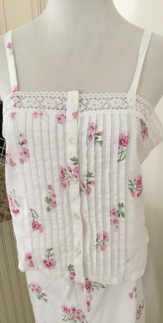 Vintage Laura Ashley Pajama Set Camisole Floral Ad