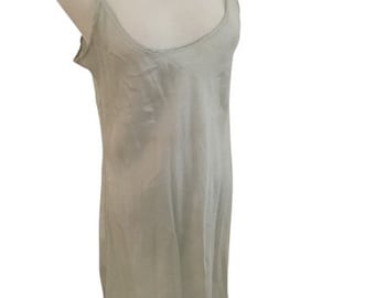 Camisón camisero vintage transparente color verde azulado espuma de mar, talla pequeña