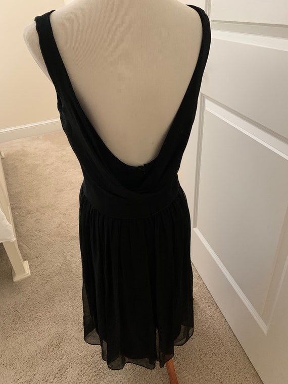 Vintage Black 100% silk cocktail dress layered dr… - image 6