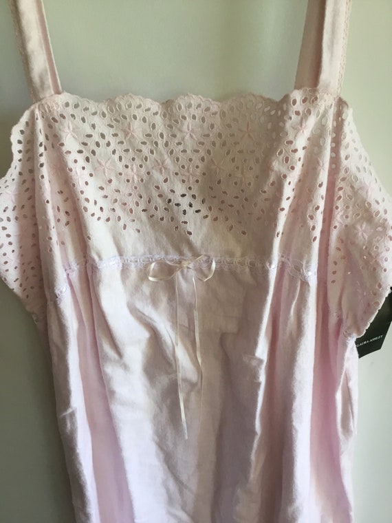 Vintage Pink Flannel long Laura Ashley nightgown l