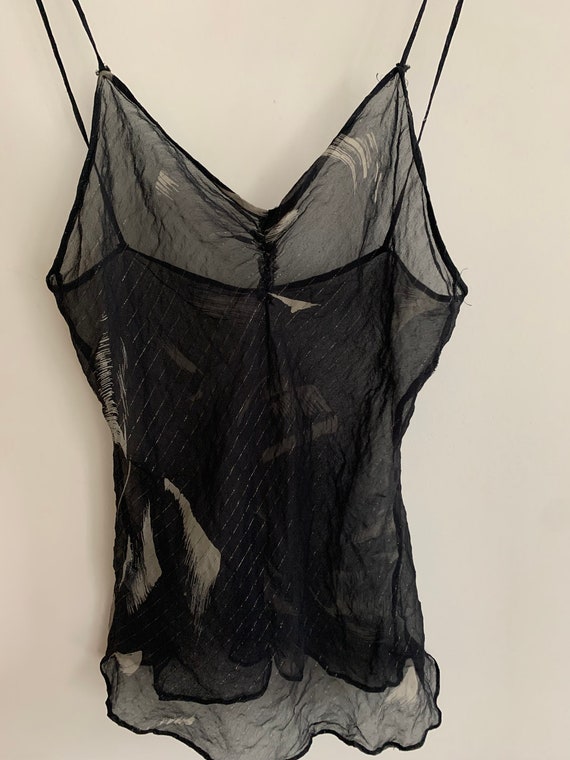Vintage sheer black silk camisole xsmall lovely!