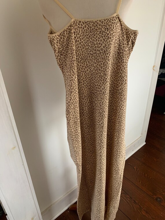 Vintage leopard animal print spandex cotton long … - image 4