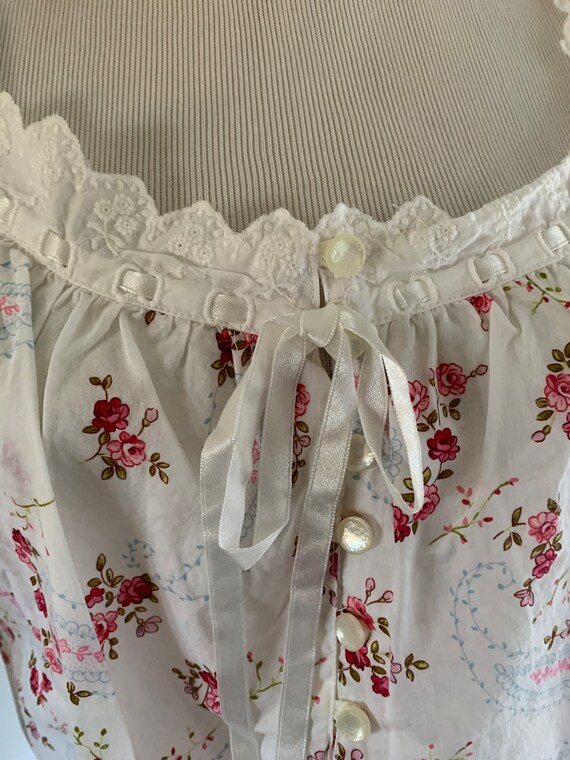 Super cute cotton red floral eyelet summer pajama… - image 6