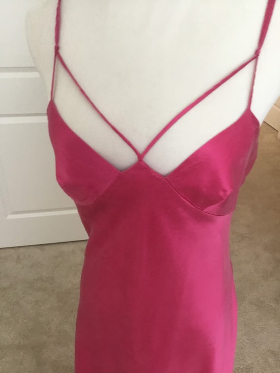 Hot Pink pure Silk Chemise Slip vintage Victoria’s